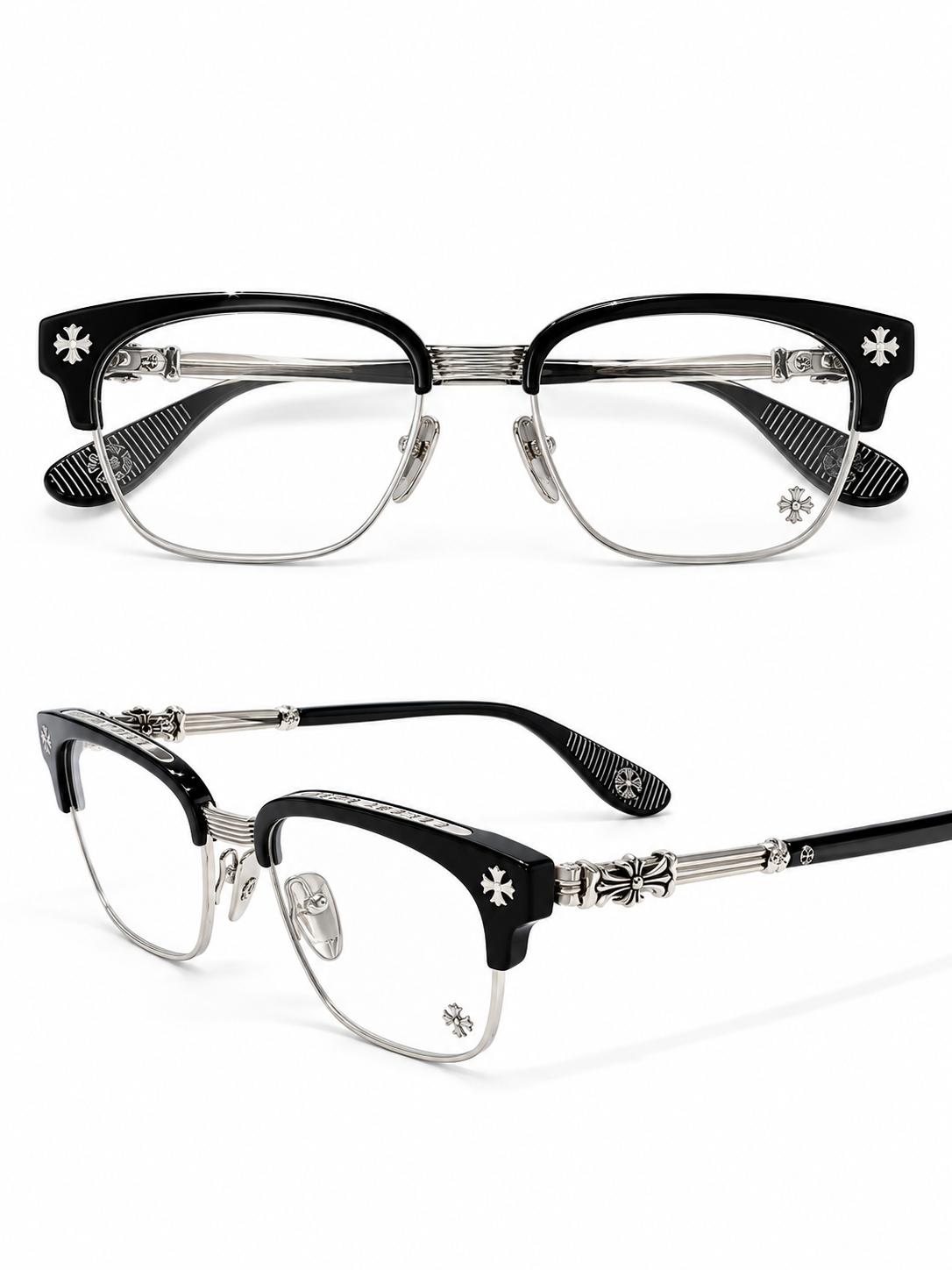 Chrome heart glasses