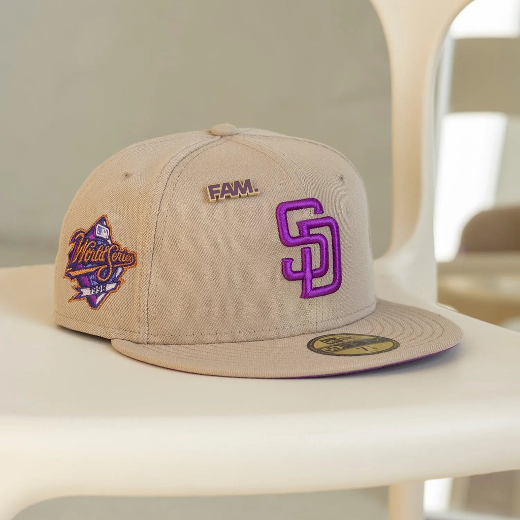 New Era San Diego Padres 1998 World Series 59FIFTY Fitted Cap – Camel/Sparkling Grape