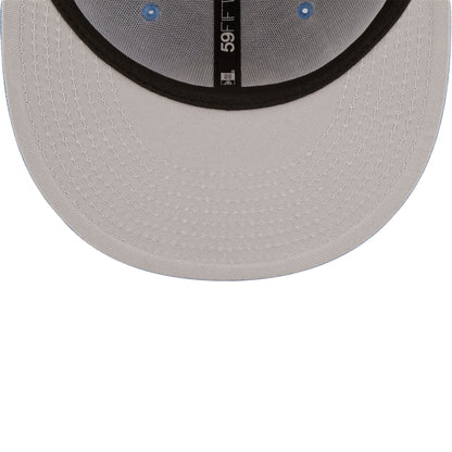 Mens New Era Sky Blue Oakland Athletics Logo White 59FIFTY Fitted Hat