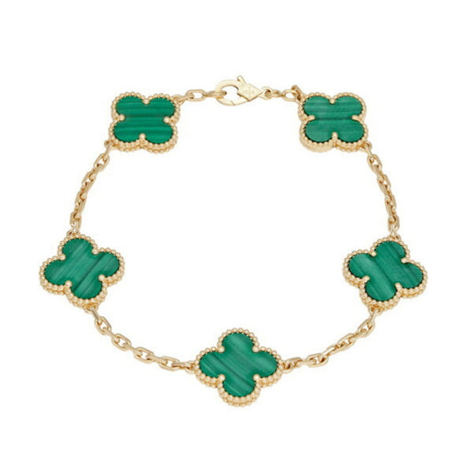 Green Clover Stainless Steel Bracelet – A Statement of Elegance