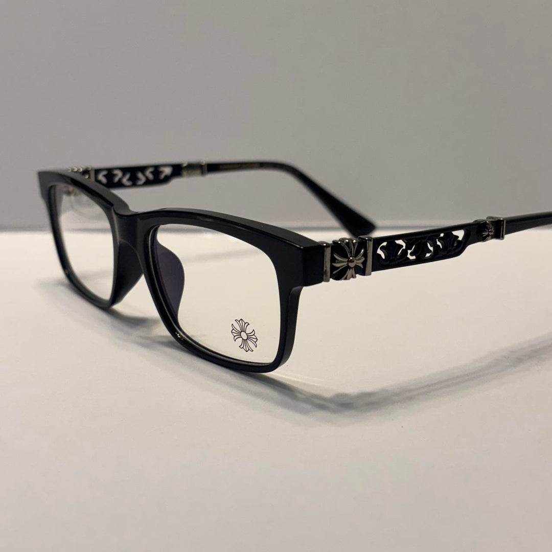 Chrome heart glasses - black  & black badges