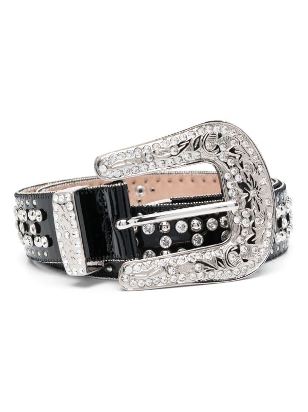 Rhinestone BB Belt black