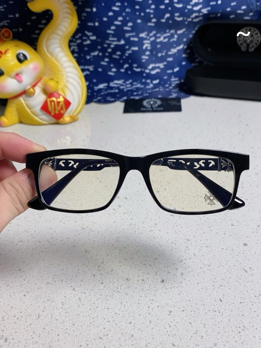 Chrome heart glasses - black  & black badges