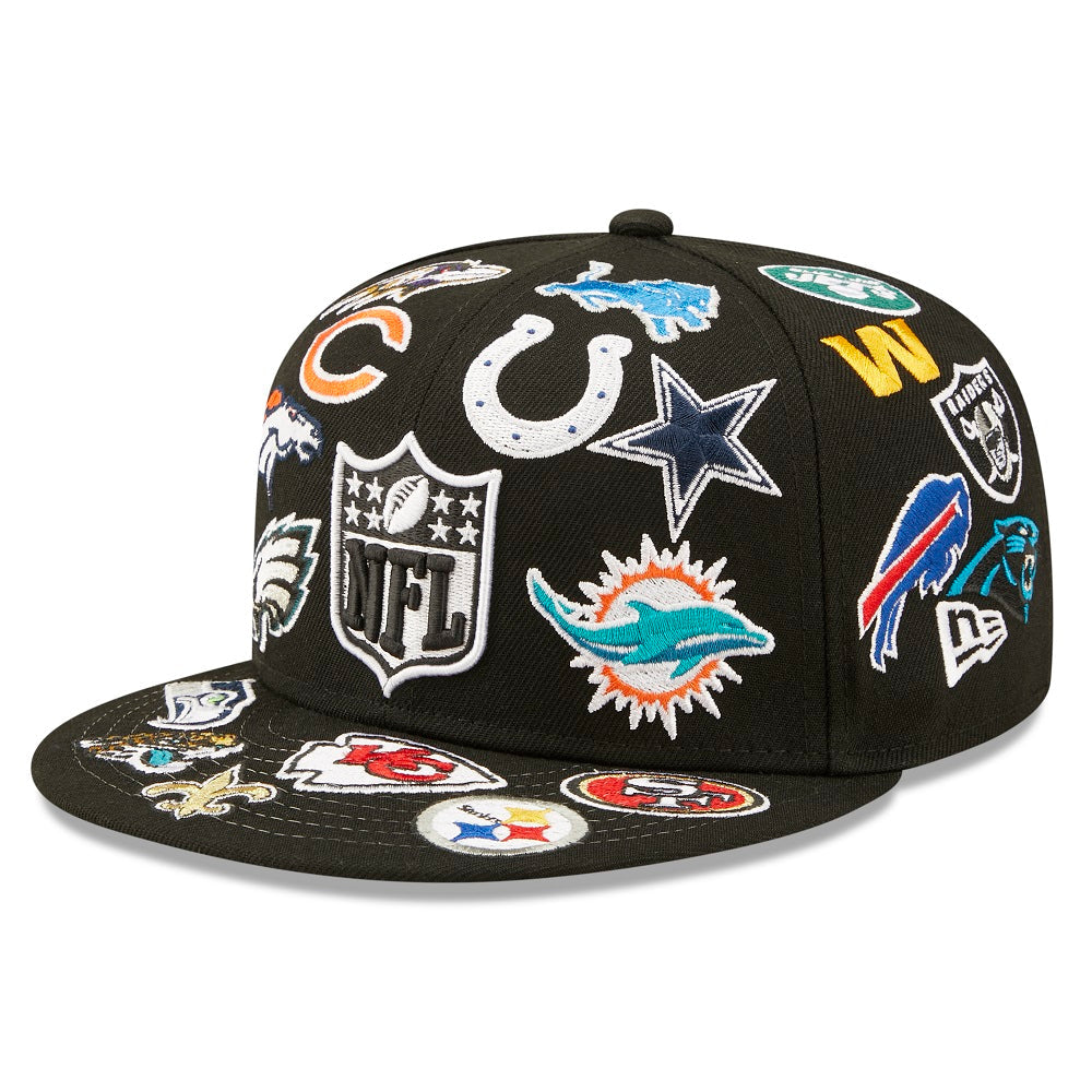 New Era NFL All Over Patch 59FIFTY Fitted Cap – Black