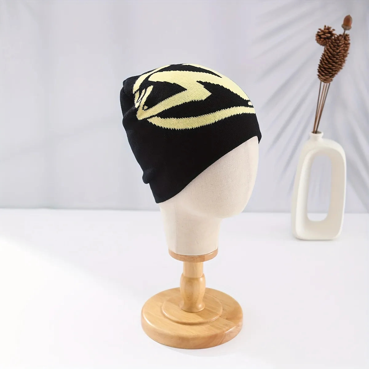M Letter Knitted Beanie – Yellow