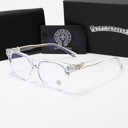 Chrome heart glasses - clear & silver badges