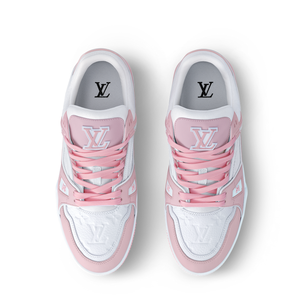 Louis Vuitton LV Trainer Sneakers – White/Pink