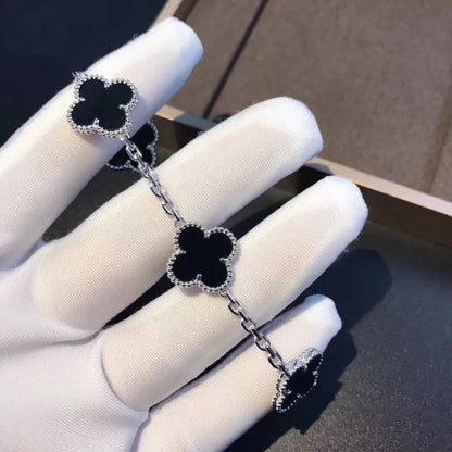 Silver Clover Stainless Steel Bracelet – A Statement of Elegance
