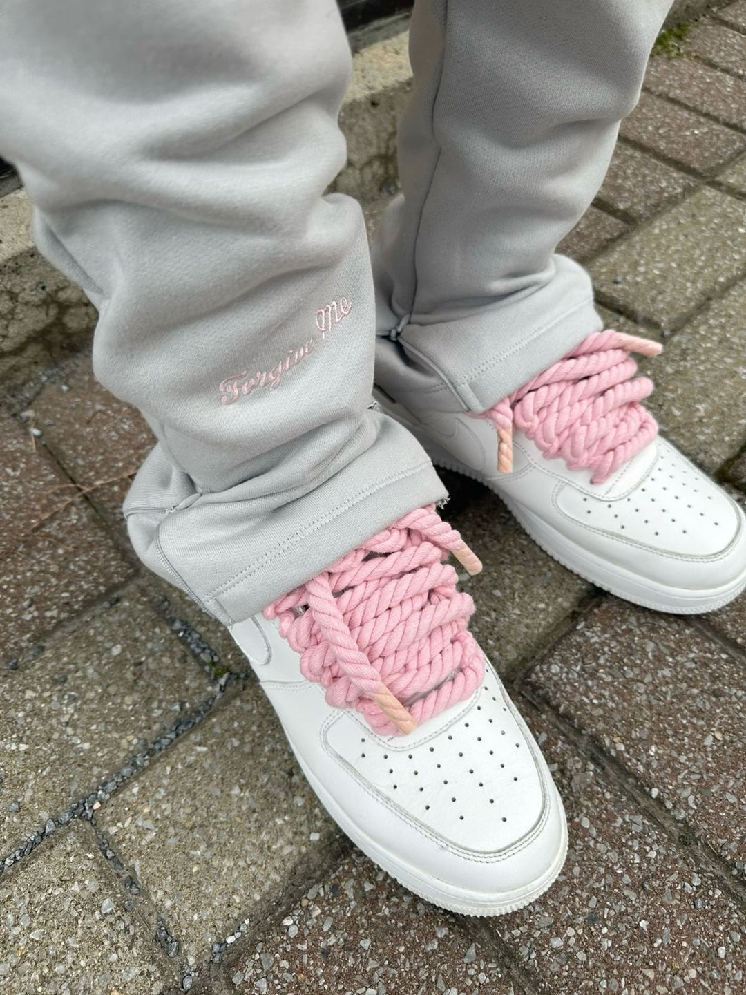 Air force 1 with pink Rope laces