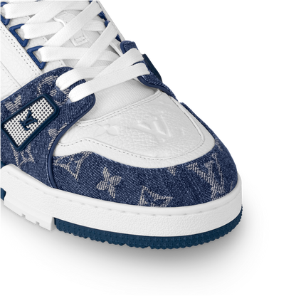 LOUIS VUITTON LV TRAINER WHITE BLUE FULLY BOXED