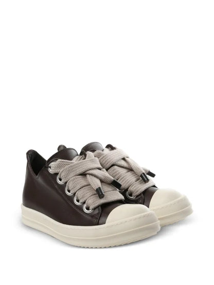 Rick Owens leather low-top sneakers brown