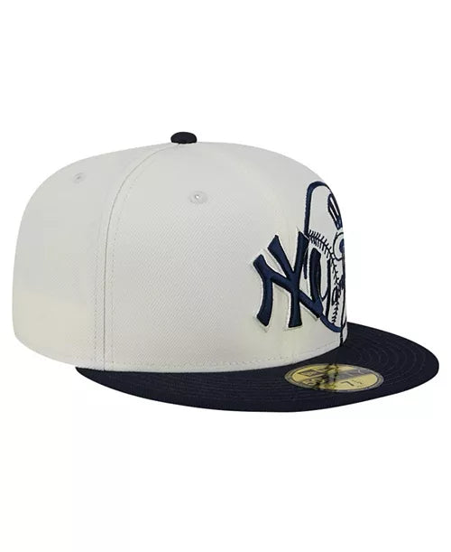 New Era New York Yankees Lonestar 59FIFTY Fitted Cap – Cream/Navy