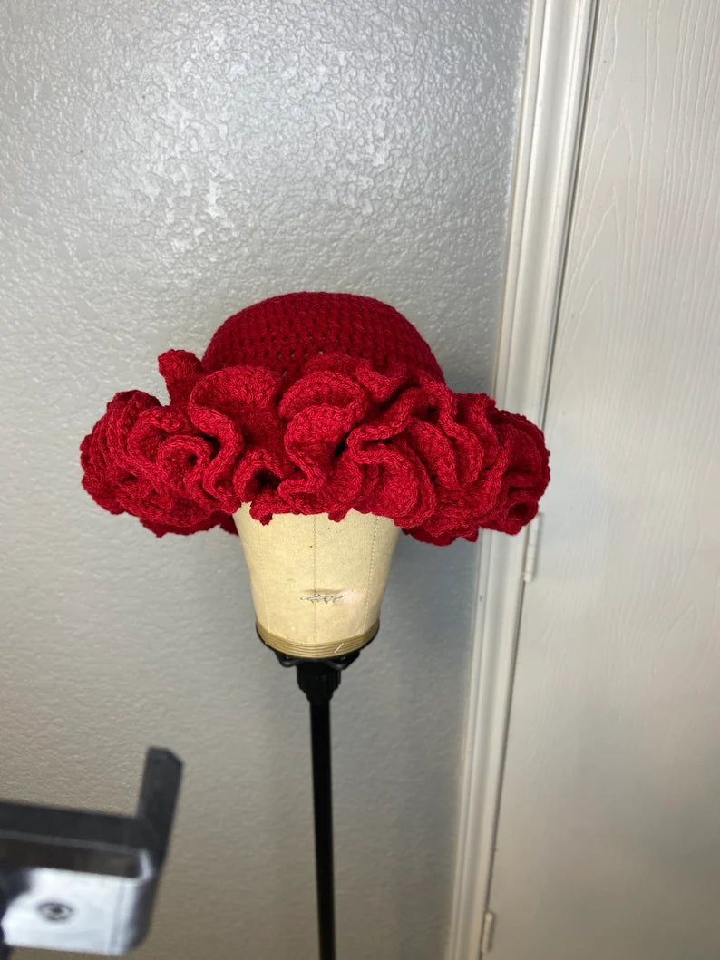 Crochet Ruffle Bucket Hat - Super Thick Ruffle