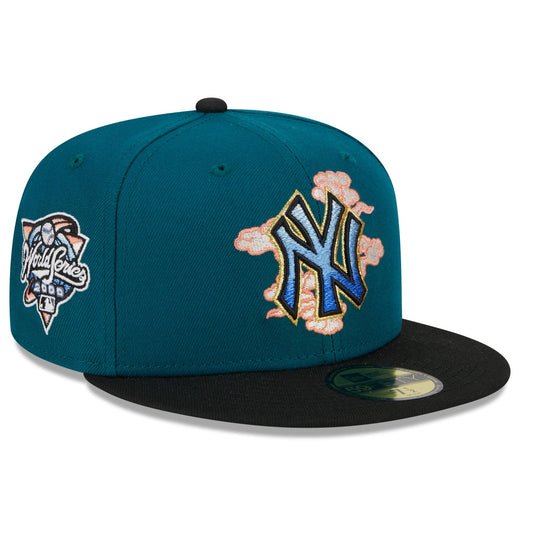 NEW ERA 59FIFTY MLB NEW YORK YANKEES CLOUD SPIRAL WORLD SERIES 2000 TWO TONE / GREY UV FITTED CAP