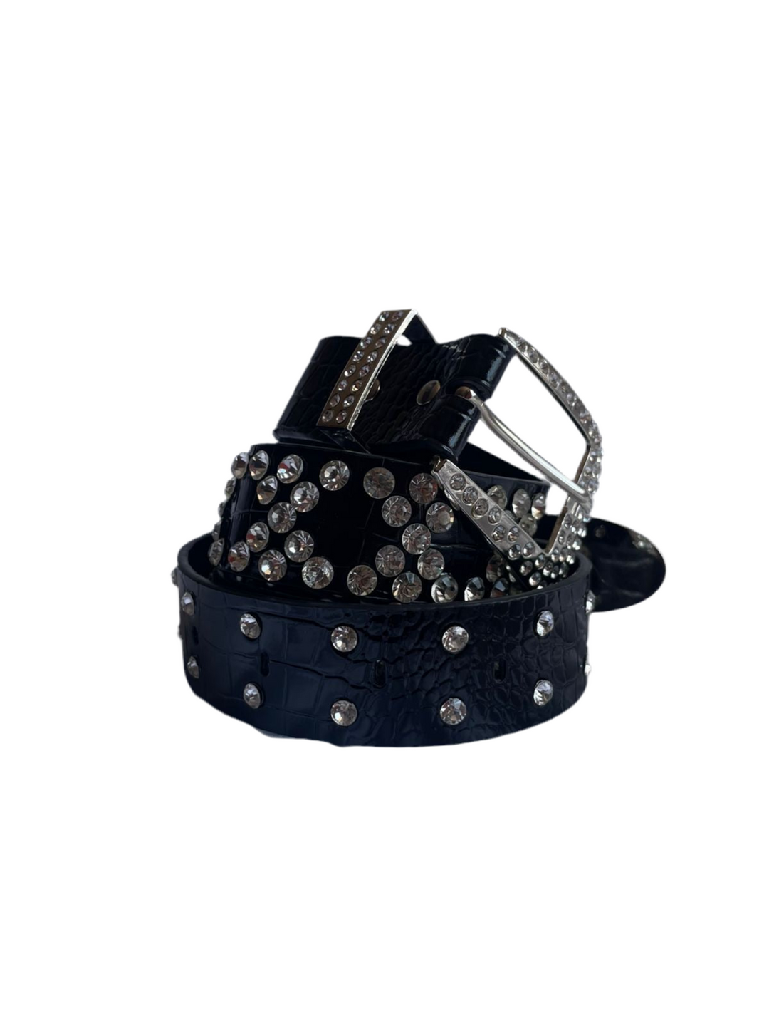 Rhinestone BB Belt black