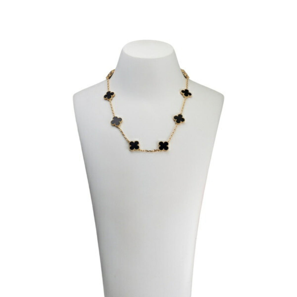 Midnight multiple Clover Stainless Steel Necklace – A Statement of Elegance