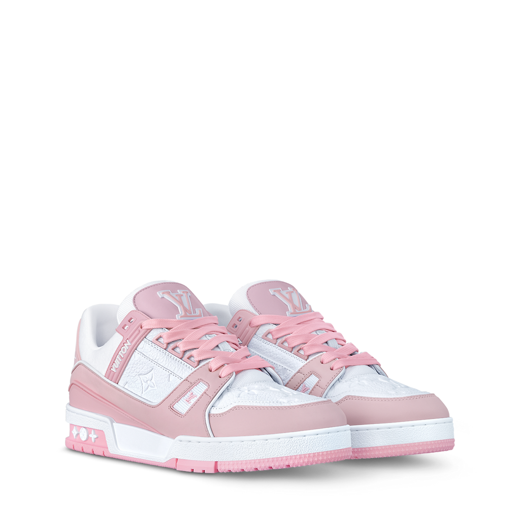 Louis Vuitton LV Trainer Sneakers – White/Pink