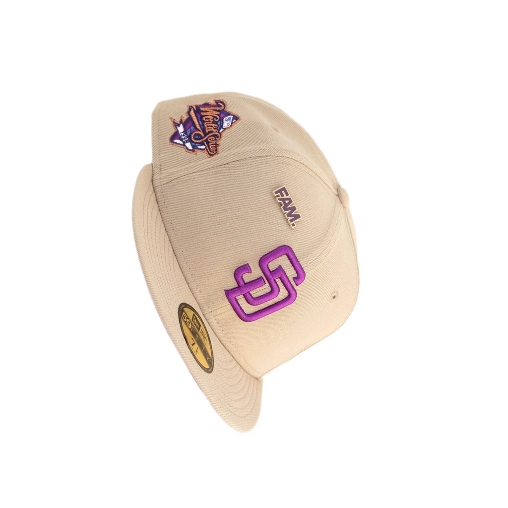 New Era San Diego Padres 1998 World Series 59FIFTY Fitted Cap – Camel/Sparkling Grape