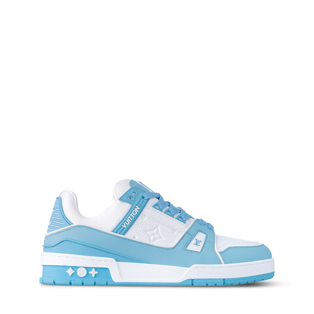 LOUIS VUITTON LV TRAINER WHITE BLUE FULLY BOXED