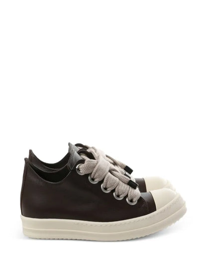 Rick Owens leather low-top sneakers brown