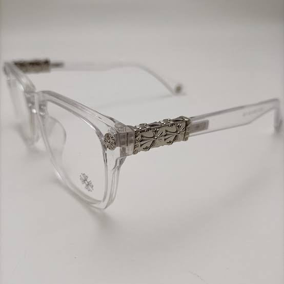 Chrome heart glasses - clear & silver badges