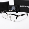 Chrome heart glasses - black & silver badges
