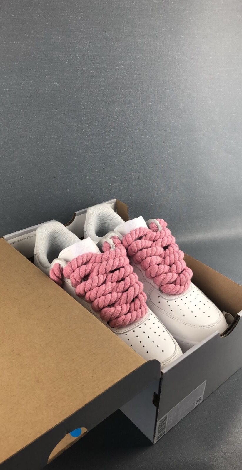 Air force 1 with pink Rope laces