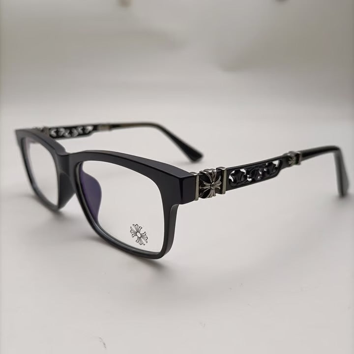 Chrome heart glasses - black  & black badges