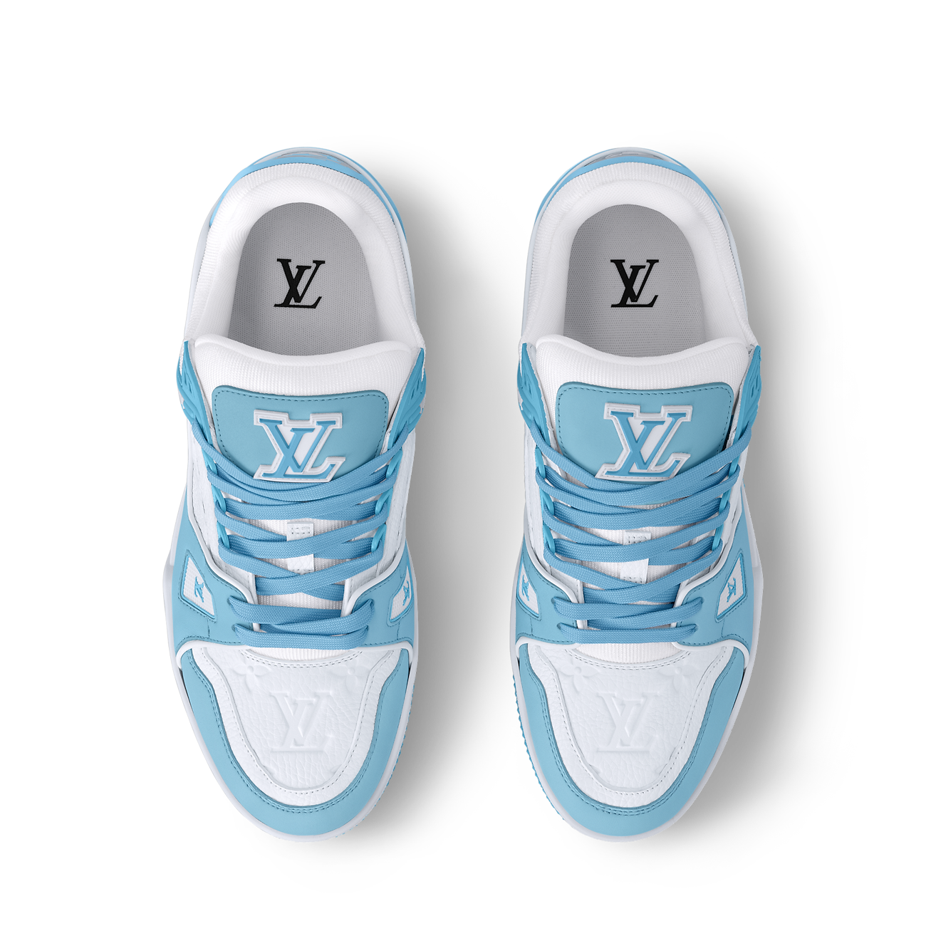 LOUIS VUITTON LV TRAINER WHITE BLUE FULLY BOXED