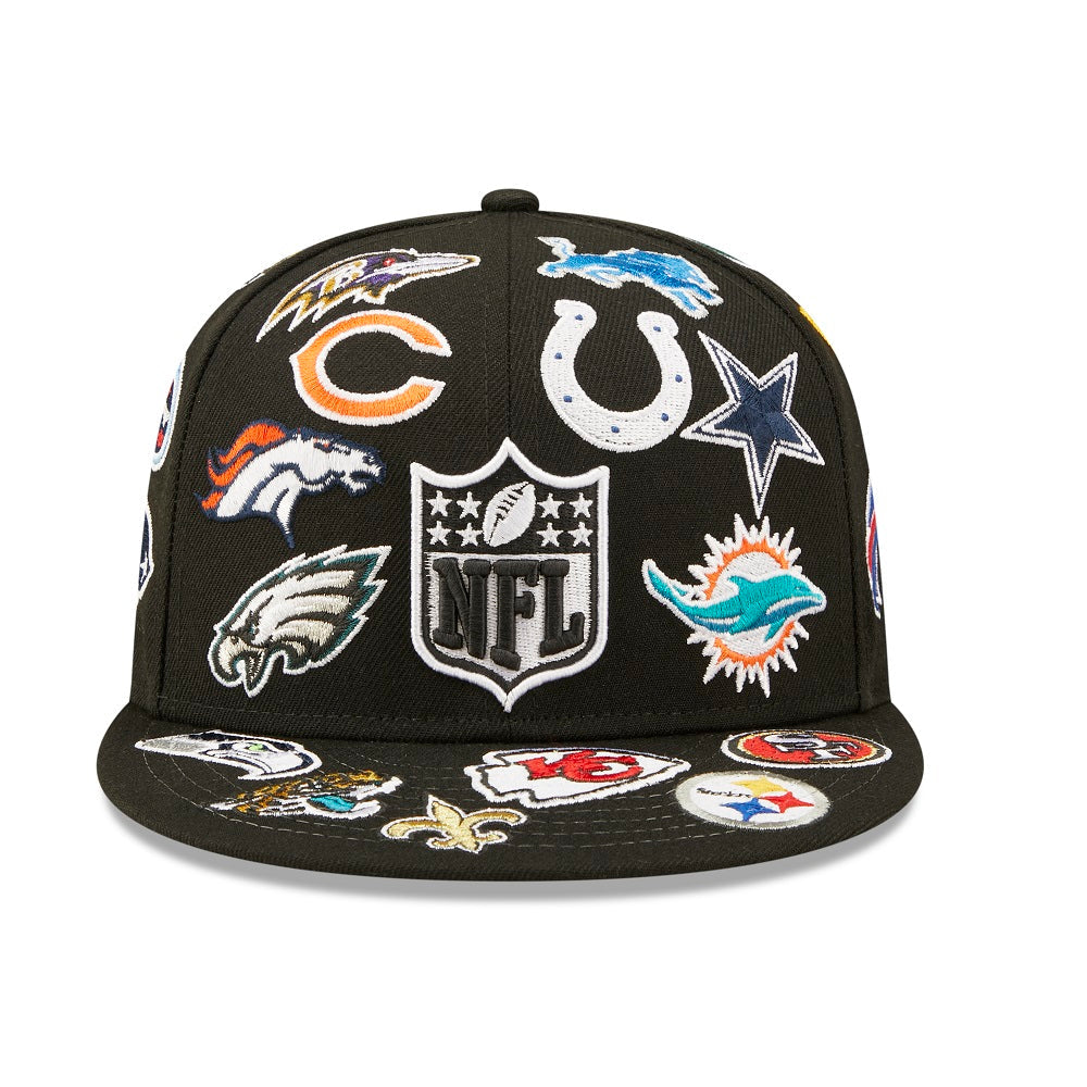 New Era NFL All Over Patch 59FIFTY Fitted Cap – Black
