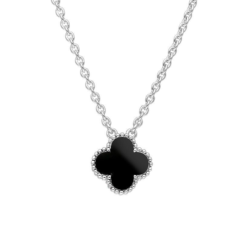 Silver Clover Stainless Steel Necklace – A Statement of Elegance