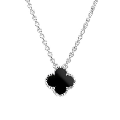 Silver Clover Stainless Steel Necklace – A Statement of Elegance
