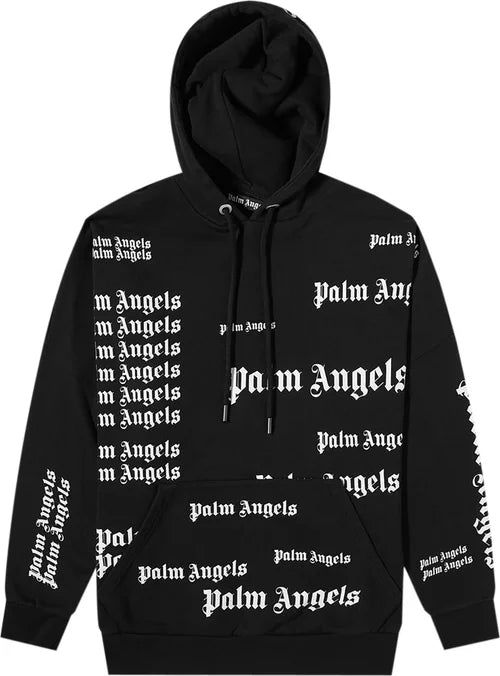 Palm Angels Ultra Logo Over Hoodie 'Black/White'