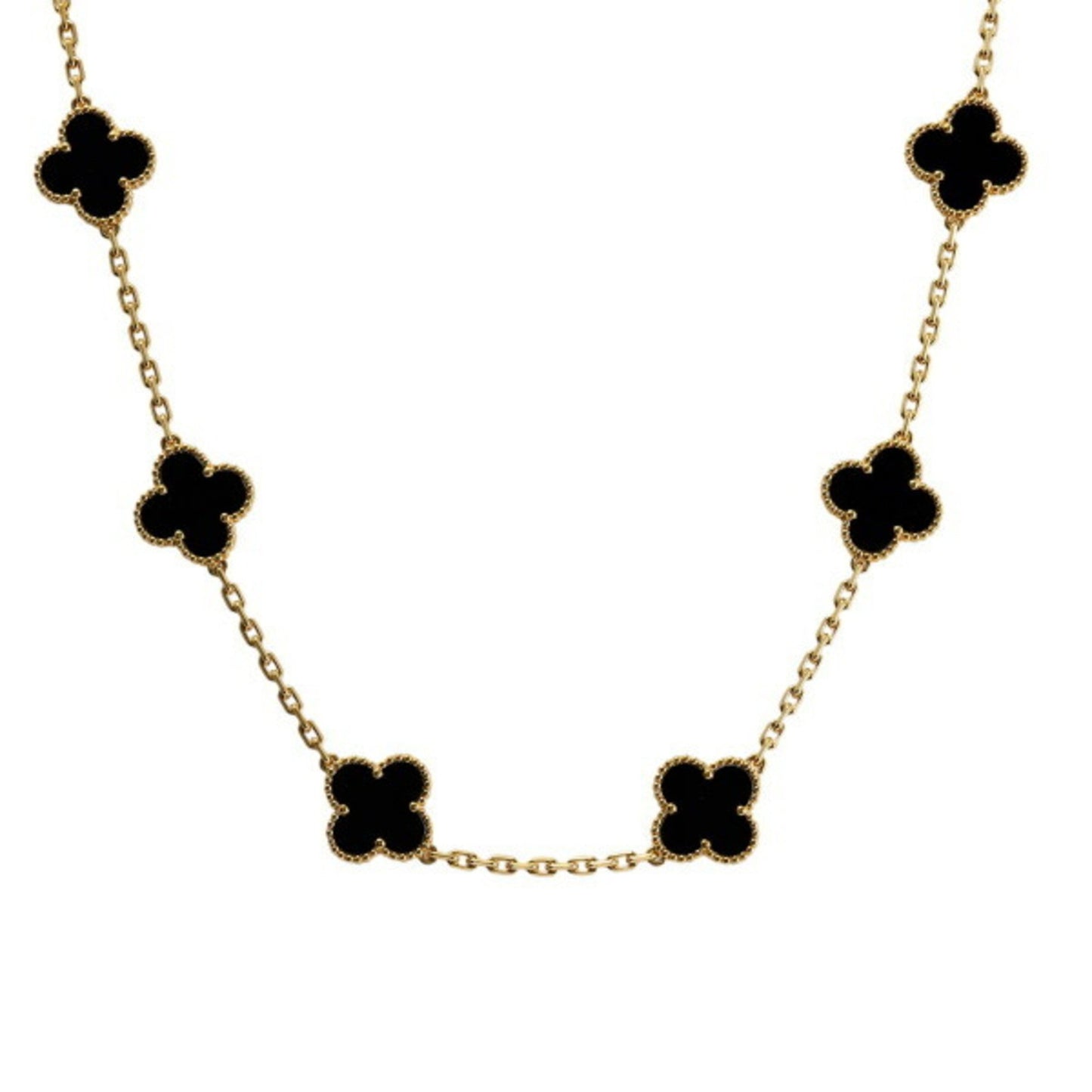 Midnight multiple Clover Stainless Steel Necklace – A Statement of Elegance
