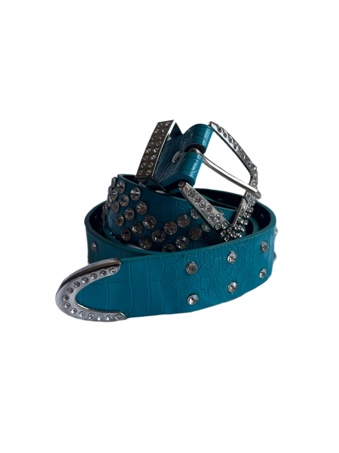 Rhinestone BB Belt Blue