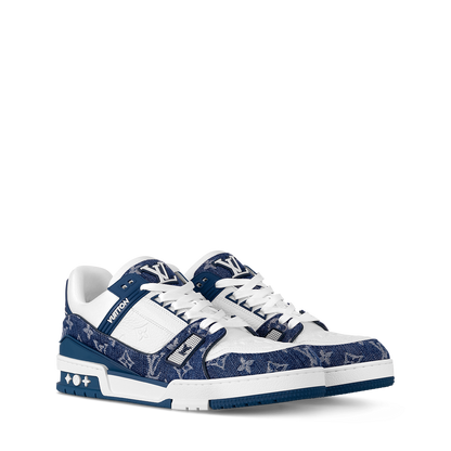LOUIS VUITTON LV TRAINER WHITE BLUE FULLY BOXED