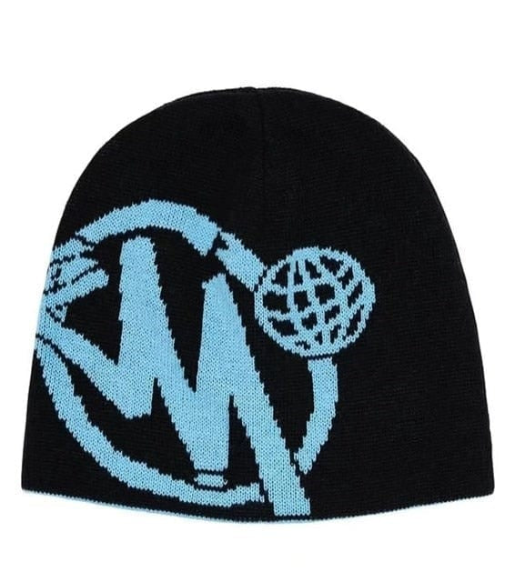 M Letter Knitted Beanie – Blue