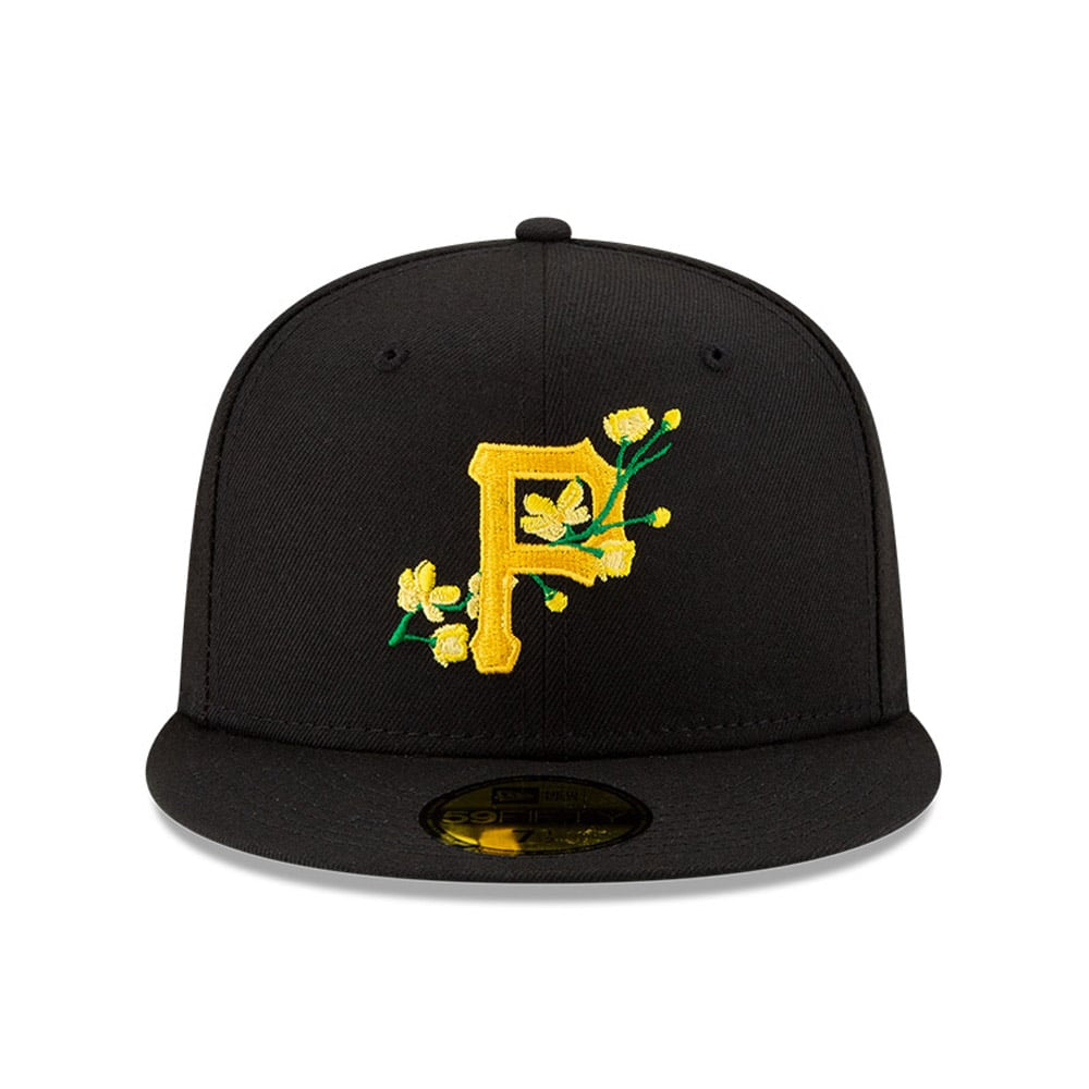 New Era Pittsburgh Pirates Side Patch Bloom 59FIFTY Fitted Cap – Black