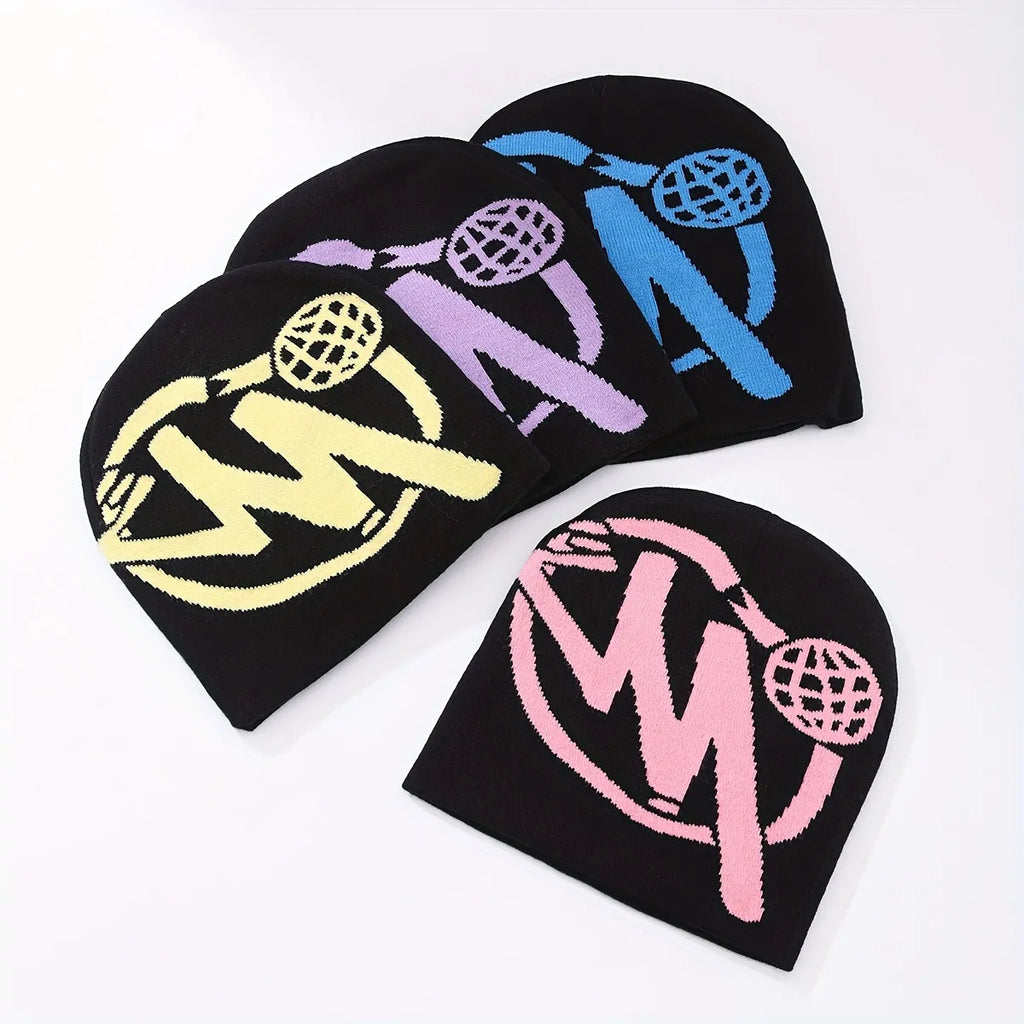 M Letter Knitted Beanie – Blue