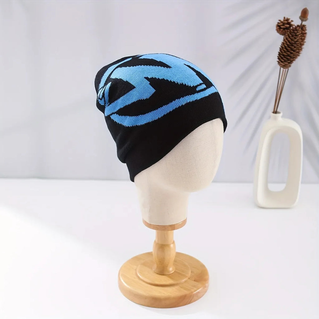 M Letter Knitted Beanie – Blue