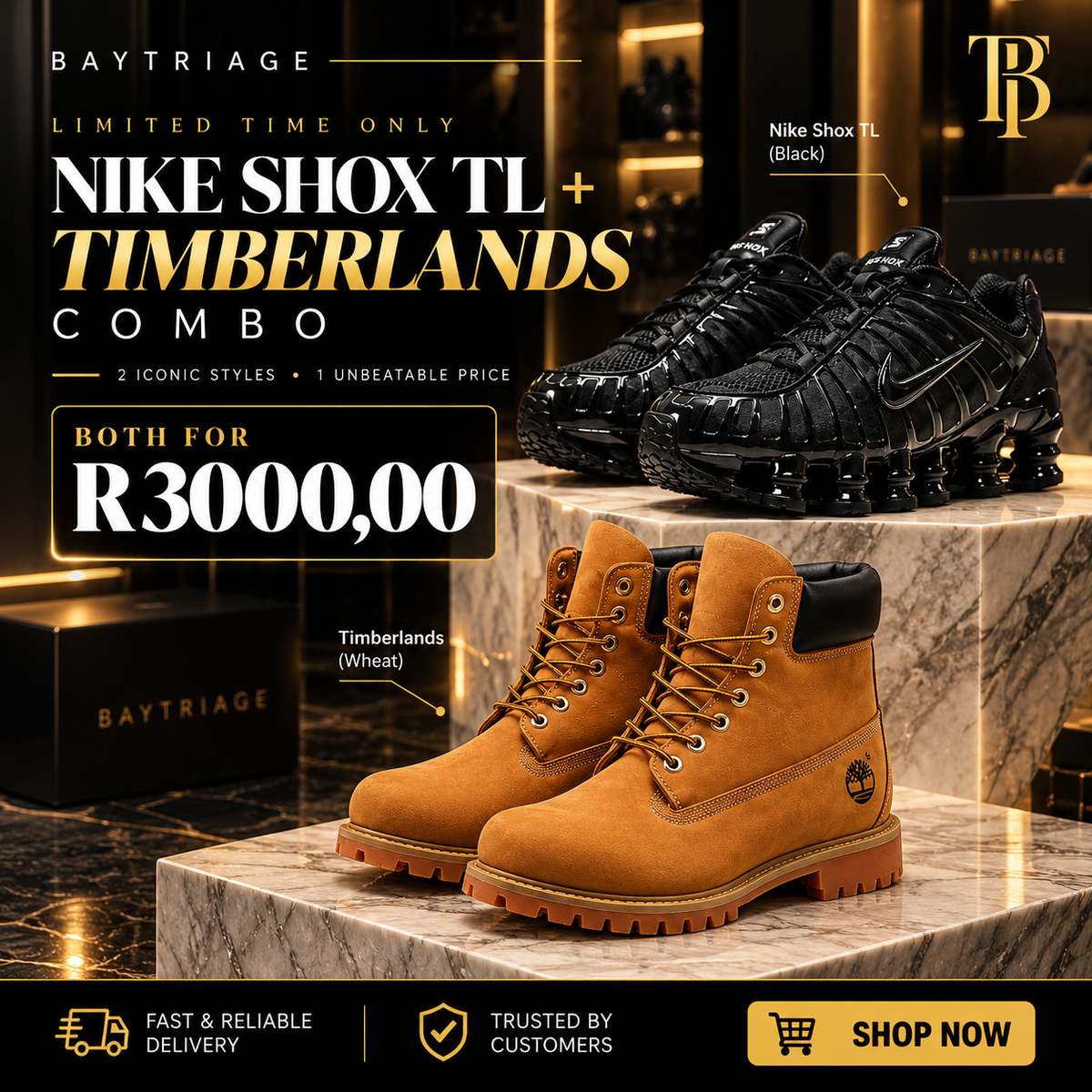 Nike Shox and Timberland Combo Deal