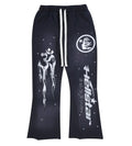 Racer Flare Sweatpants – Black