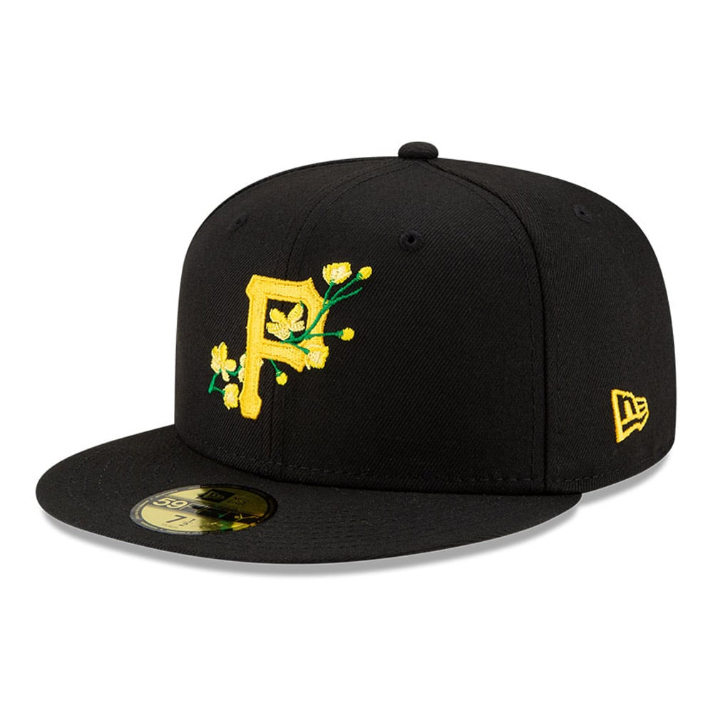 New Era Pittsburgh Pirates Side Patch Bloom 59FIFTY Fitted Cap – Black