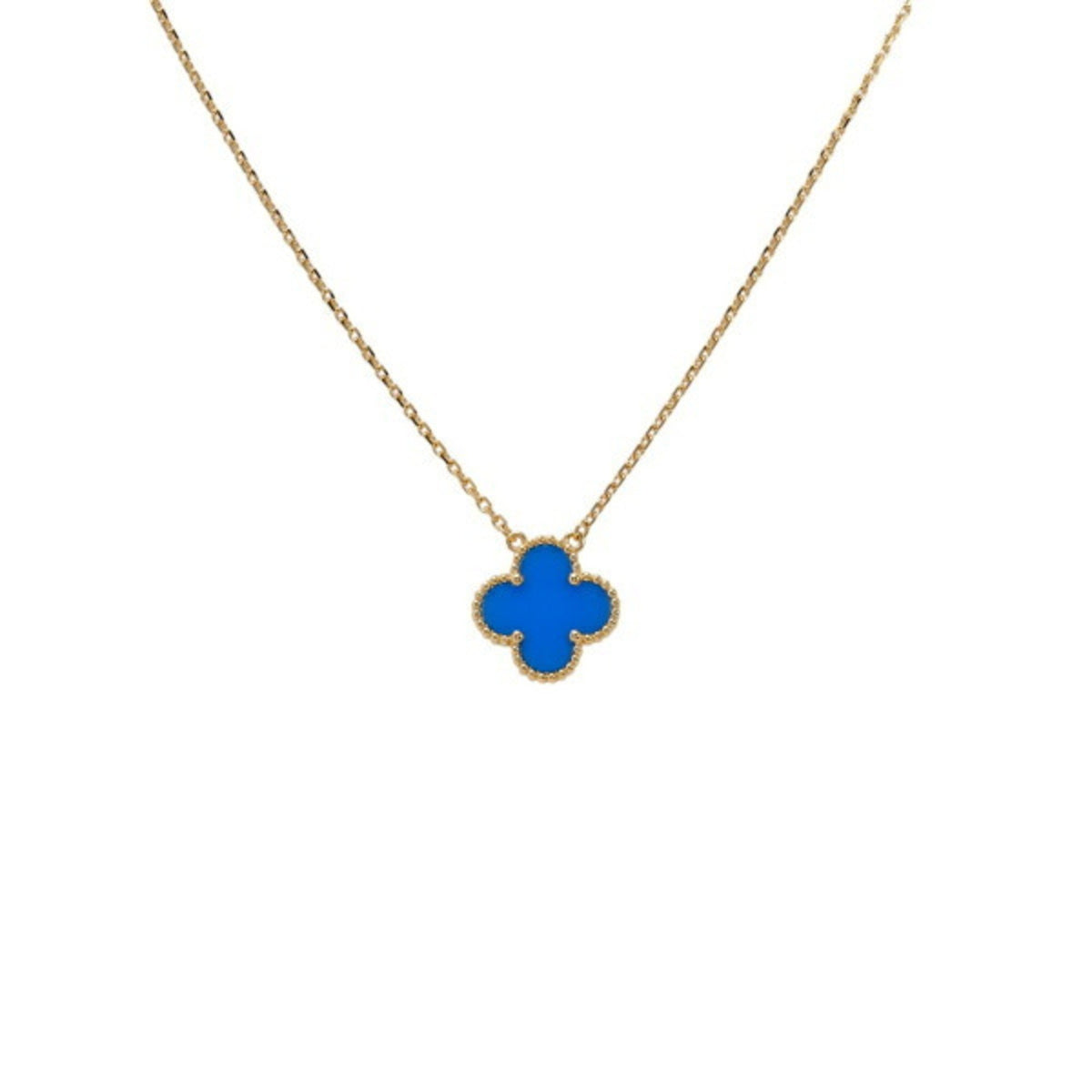 Sky Blue Clover Stainless Steel Necklace – A Statement of Elegance