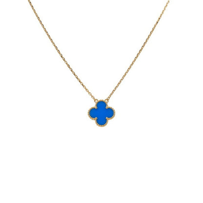 Sky Blue Clover Stainless Steel Necklace – A Statement of Elegance
