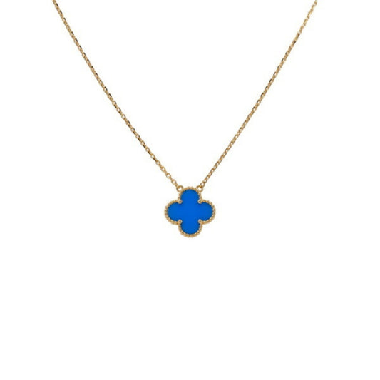 Sky Blue Clover Stainless Steel Necklace – A Statement of Elegance