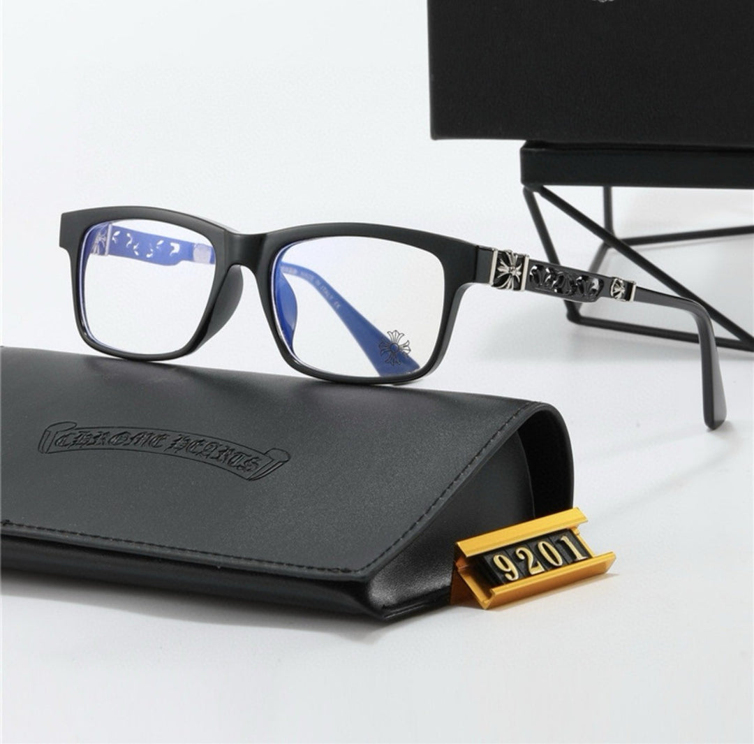 Chrome heart glasses - black  & black badges
