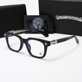 Chrome heart glasses - black & silver badges