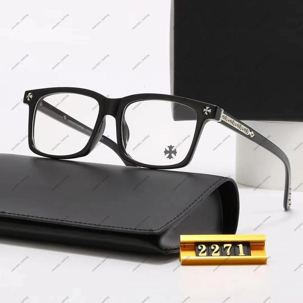 Chrome heart glasses - black & silver badges