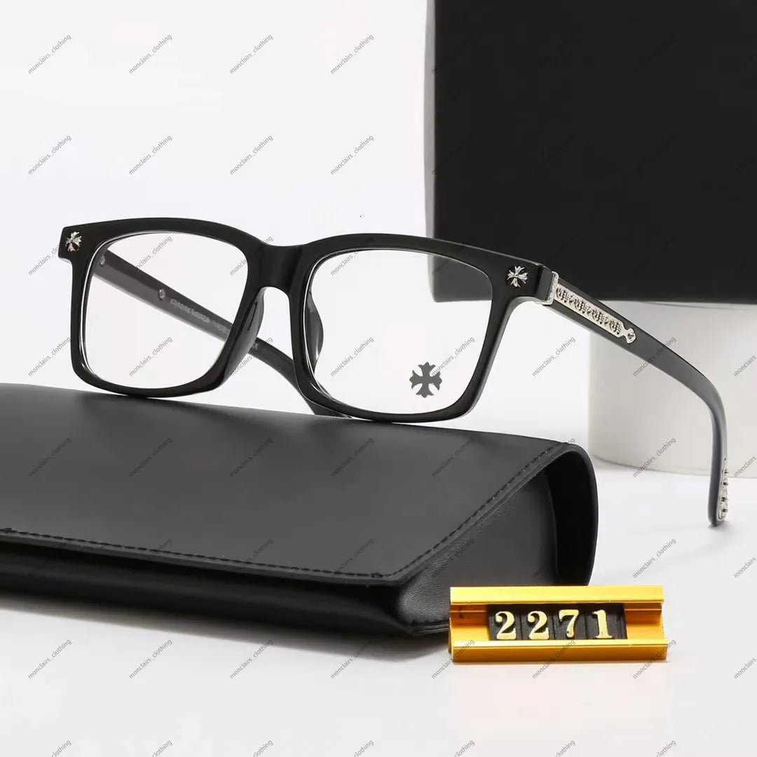 Chrome heart glasses - black & silver badges
